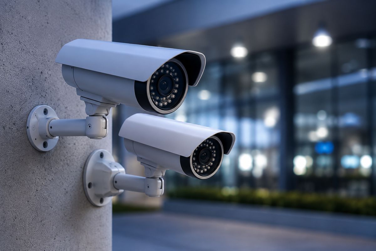 CCTV cameras installed on a building